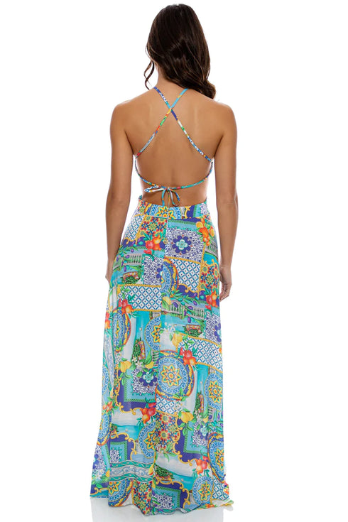 Luli Fama Amalfi Halter Cut Out Dress